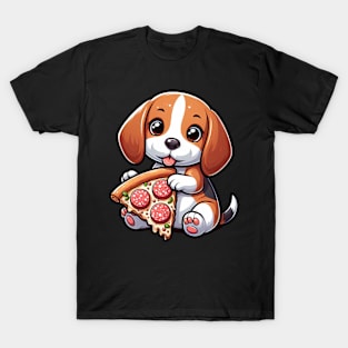 Beagle Dog Salami Pizza Delight T-Shirt